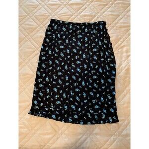 Women’s skirt, black with blue flowers, size 2P